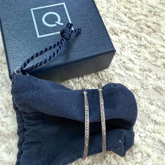 *NIB* Artisan Crafted by Robert Manse CZ Sterling Silver Hoop Earrings - Picture 1 of 15